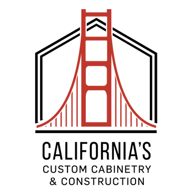 the logo for california 's custom cabinetry and construction shows a bridge .